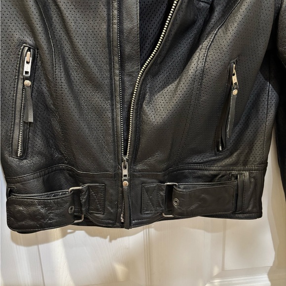 Harley Davidson Women's Small, Vented, Padded, Perforated Leather Jacket - Picture 6 of 14